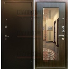 Металлическая дверь Порошок- МДФ с зеркалом -13